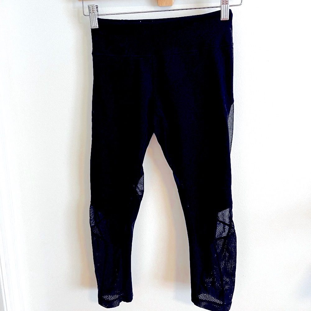 Zella Black Mesh High Rise Leggings
